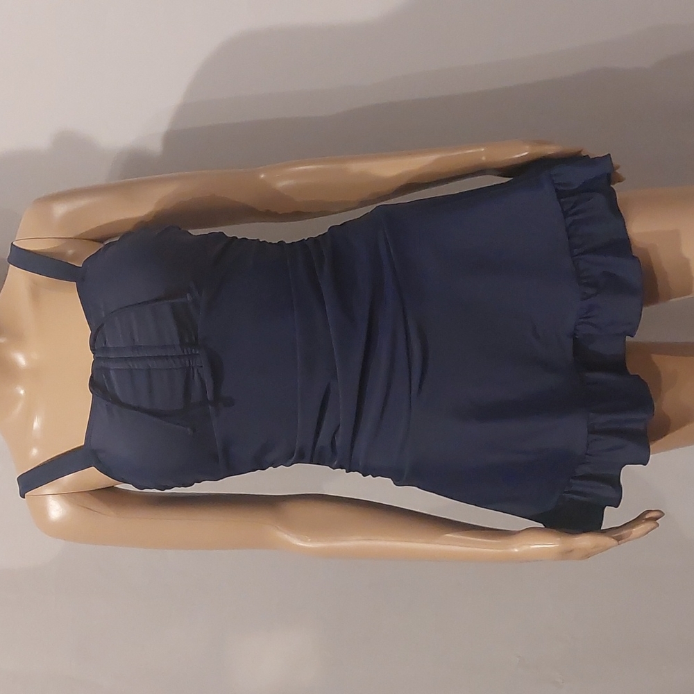 Shekini women's swimsuit Ruffled Hem swimdress navy‎ size S